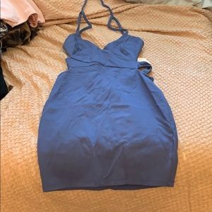 Blue open back form fitting dress size small